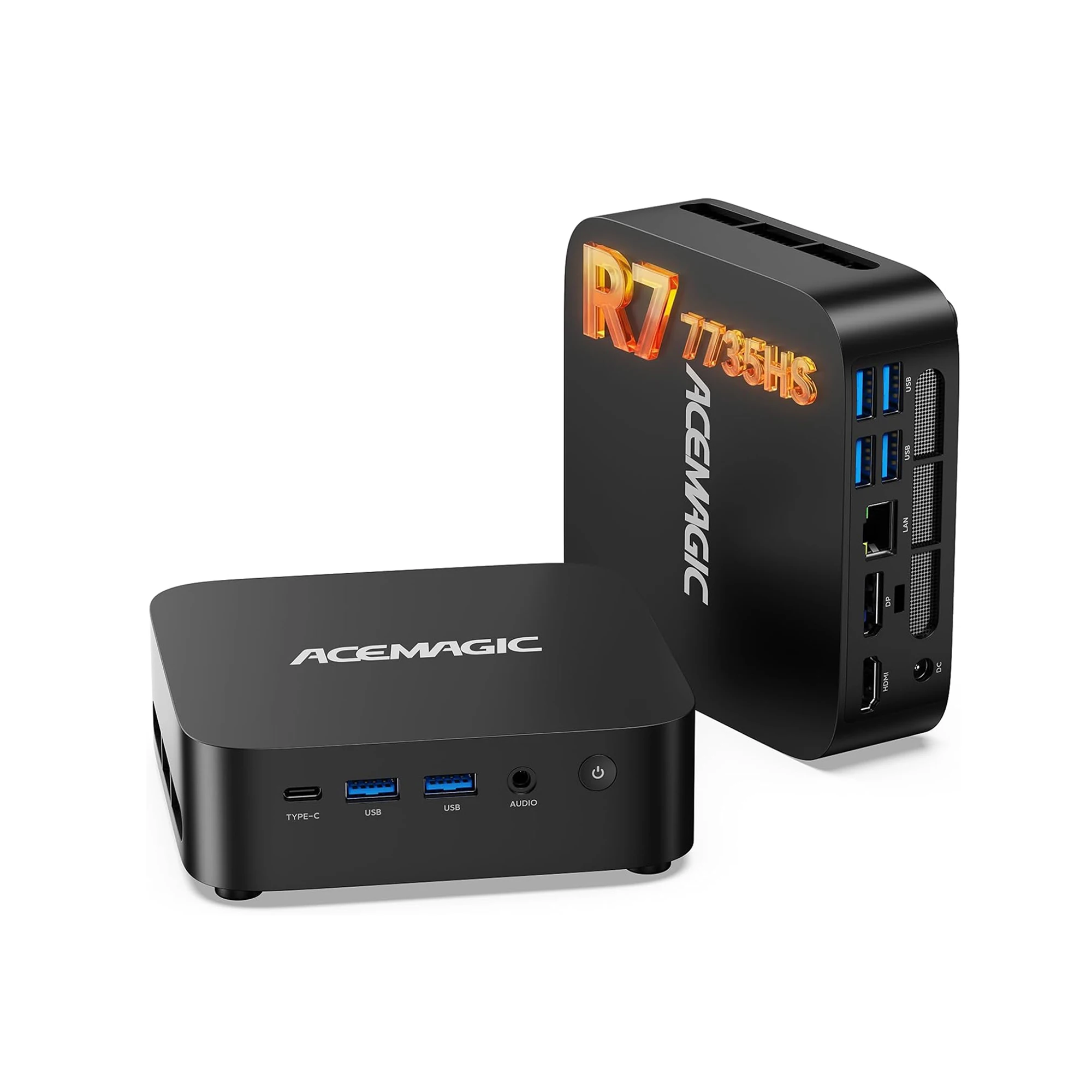 ACEMAGIC M1 Mini PC AMD Ryzen 7 7735HS 24GB LPDDR5 1TB PCle SSD Mini Computers (8C/16T, Tot 4.7GHz), Desktop Met Windows 11 Pro - Wifi 6 - BT5.2 - Type-C