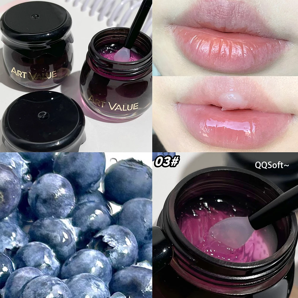 ART VALUE Honey Cherry Lip Oil Balm Sleeping Mask Day And Night Moisturizing Fade Lip Lines Nourishing Lip Balm Cream Cosmetics