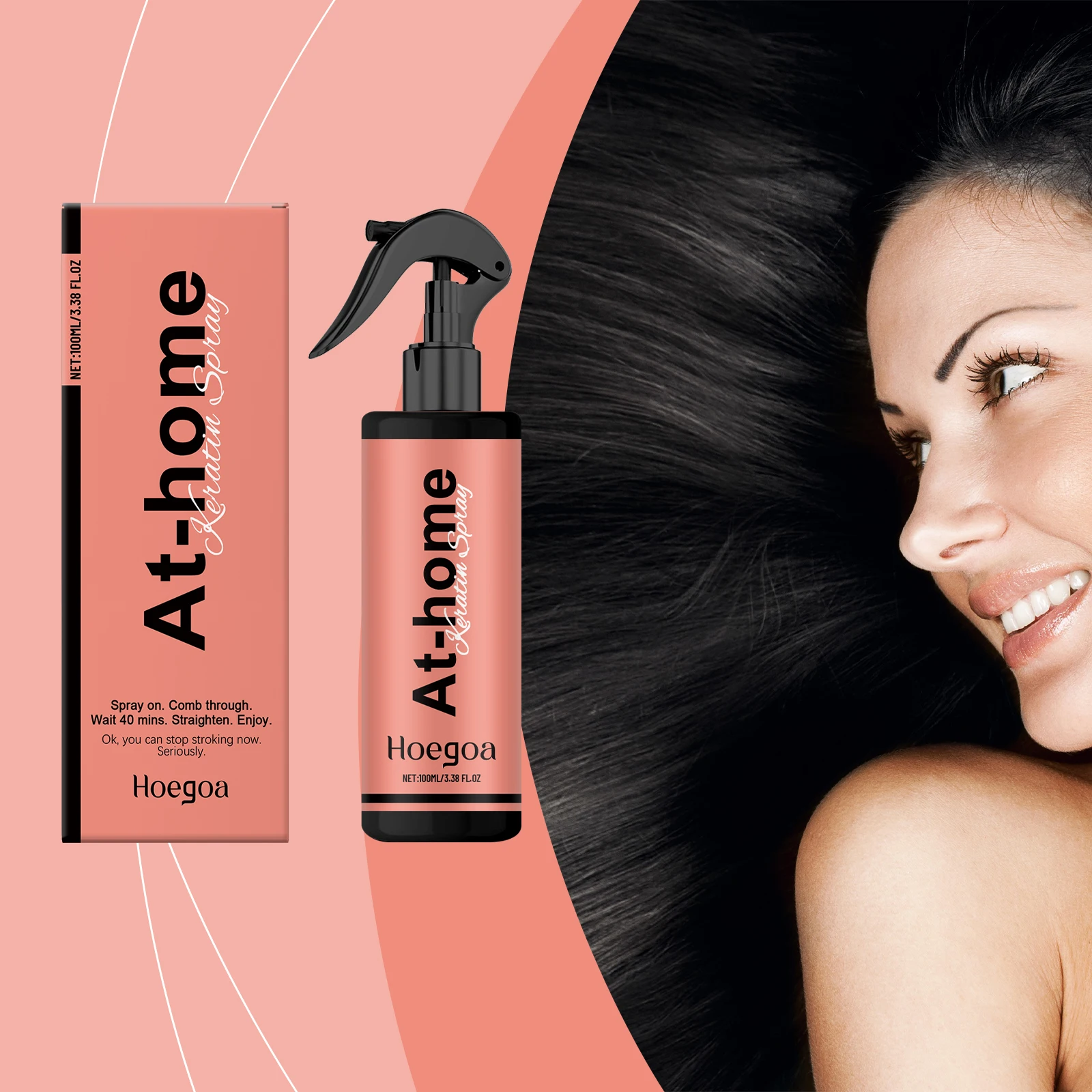 

Keratin Hair Care Spray, Hydrates Hair & Restores Shine, Nourishes & Adds Volume, Enhances Smoothness for Damaged Hair