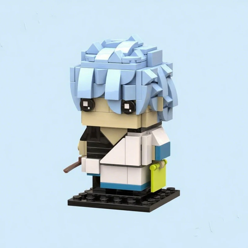 

184PCS MOC Gintamaes Sakata Gintokier Silver Samurai Anime Hero DIY Model Building Blocks Birthday Toys Gift