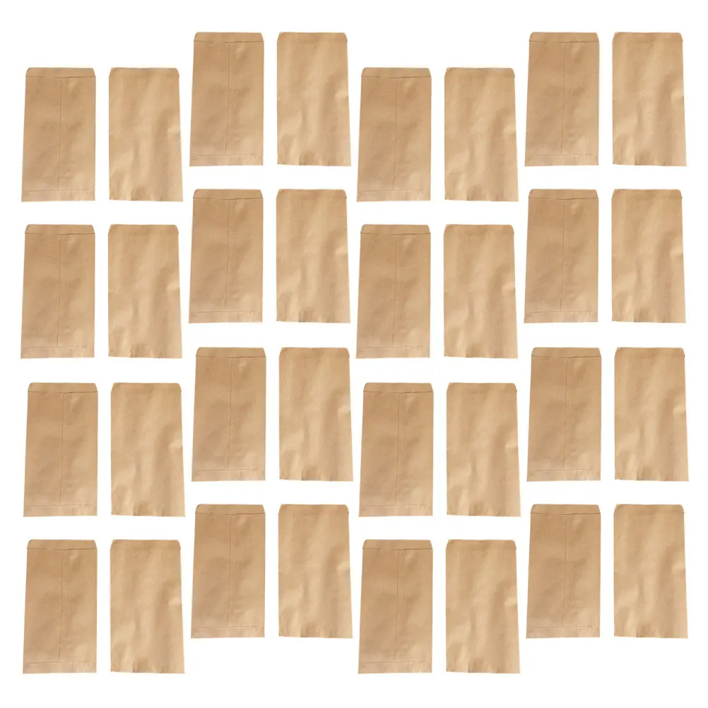 

100 Pcs Quality Kraft Paper Seed Bag Storage Pouch Reusable Garden Small Size Large Garden Kraft Bags Capacity Home Use