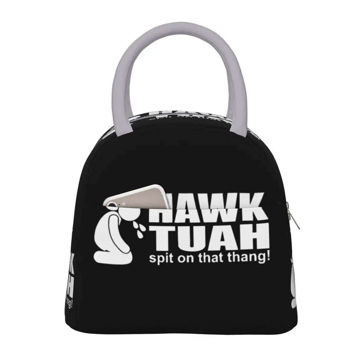 Hawk Tuah Spit On That Thang Funny Viral Meme Insulated Lunch Bag Storage Food Box Portable Thermal Cooler Lunch Boxes For Work