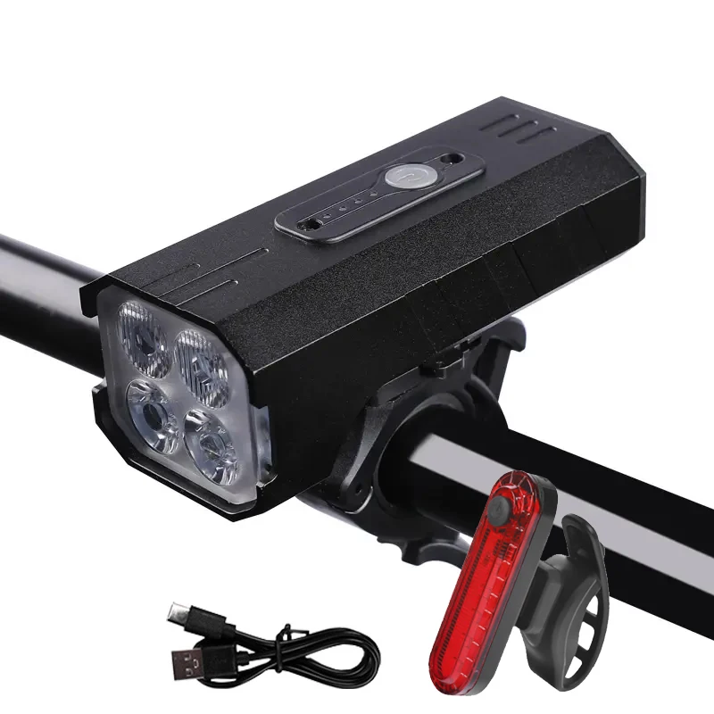 4T6 Bicycle Headlight Adjustable Cycling Light USB Rechargeable 1000lm Mountain Bike Light 1