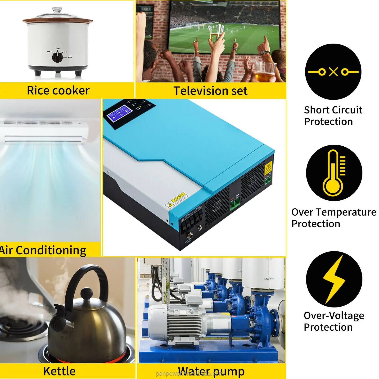 5.5kw off grid monofase 48vdc 5kva ibrido 5kw inverter di energia solare integrato regolatore di carica 100A MPPT