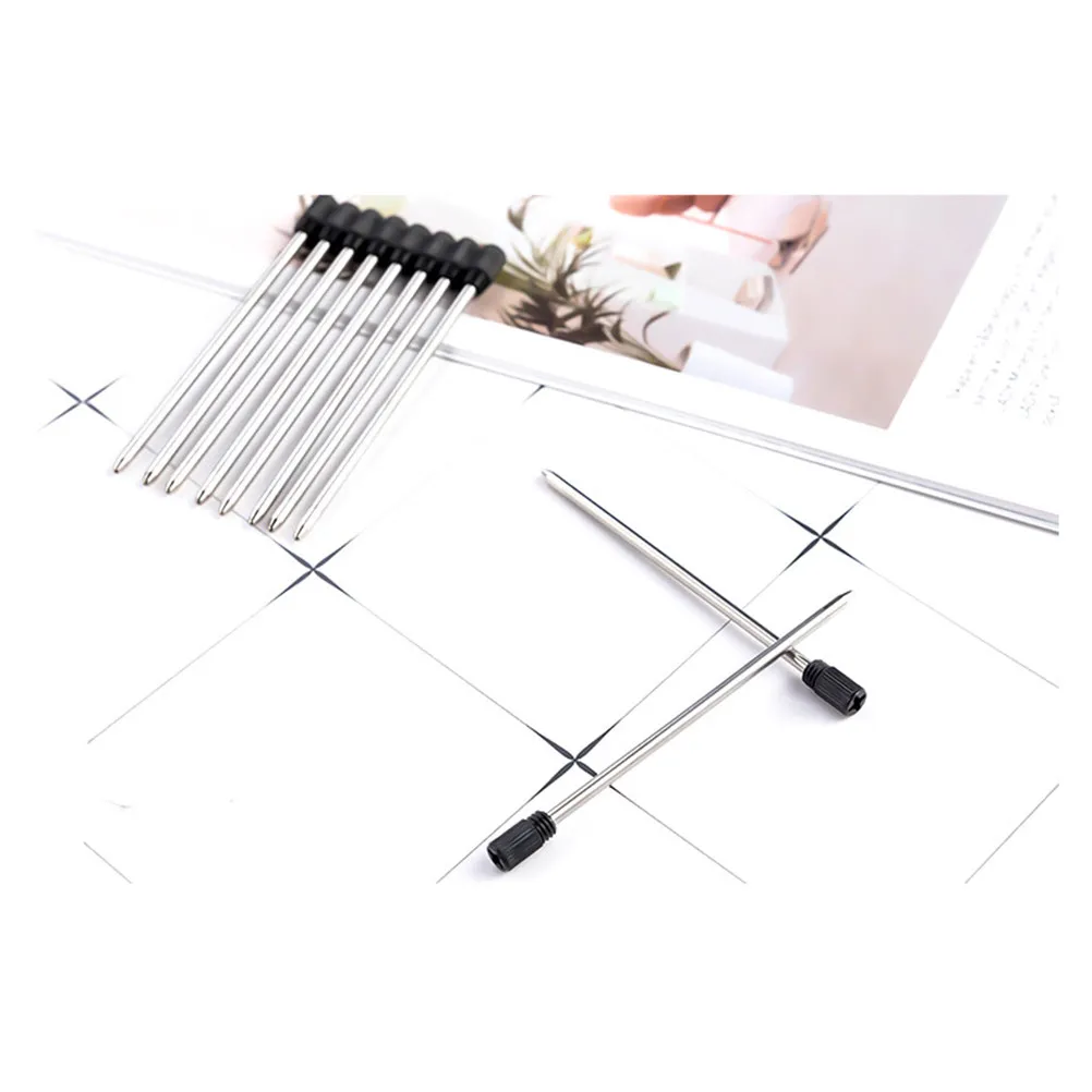 

12Pcs Metal Ballpoint Refill Cartridge Smooth Ink Flow Comfortable Writing Clear Lines Cross Compatible 7Cm Black Standard Size
