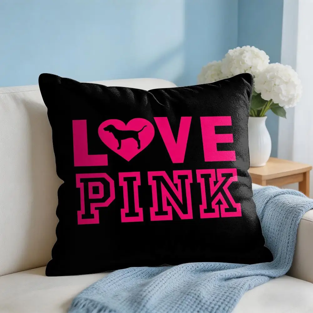 Love Pink Kissenbezug, weicher, kurzer Plüsch, doppelseitiger Druck, Heimdekoration, maschinenwaschbarer Kissenbezug, Geschenk – Detail 10