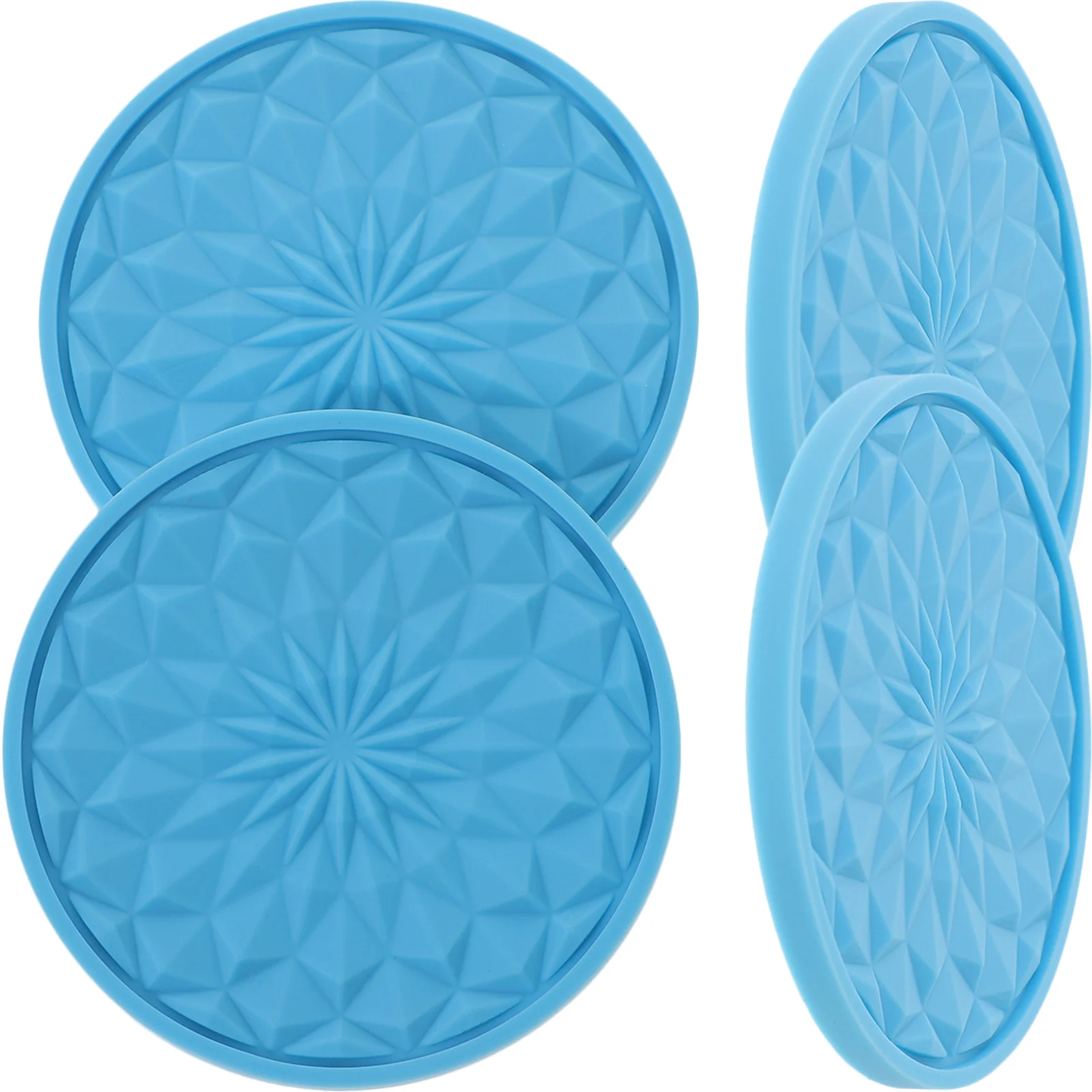 

4pcs Car Coaster Non-Slip Pvc Drink Mat For Vehicle Cup Holder Heat-Resistant Round Tumbler Pads Car Accessories Home Cup Mats