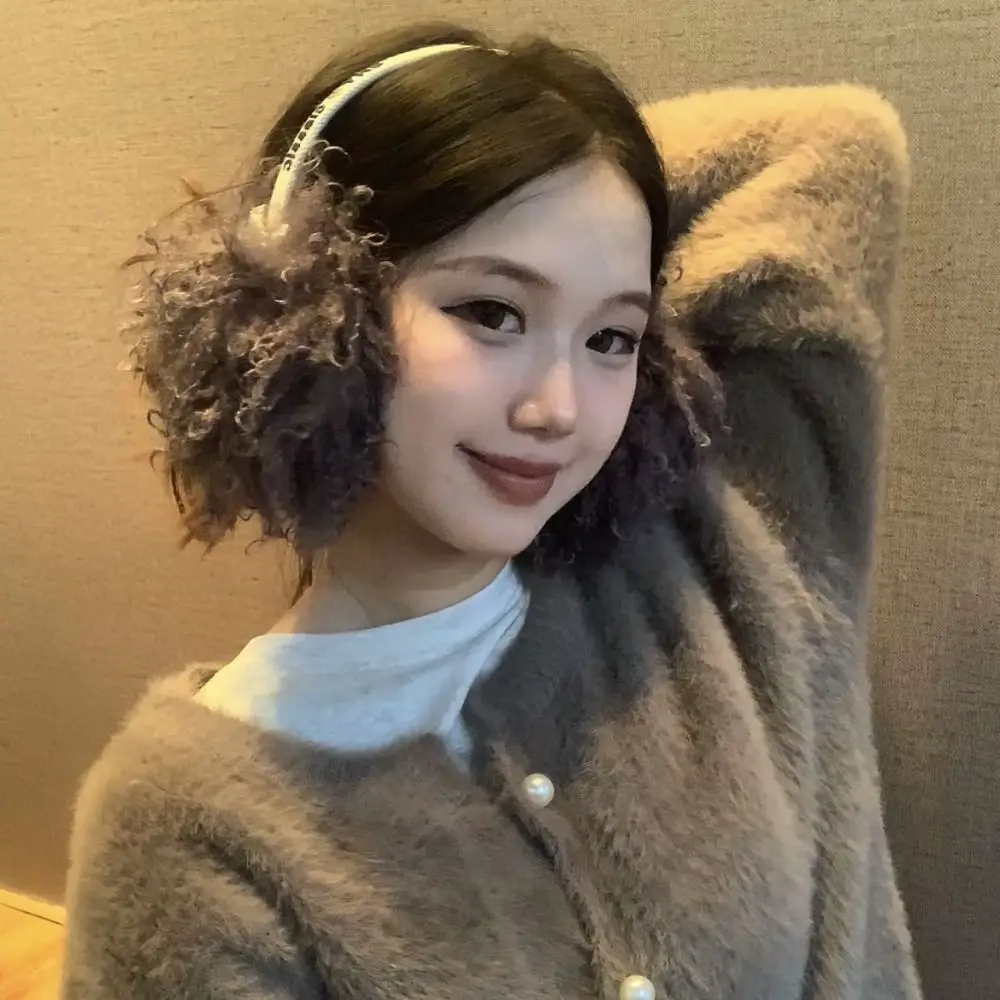 New Autumn Winter Plush Hair Earmuffs Foldable Warm Headband Earmuffs Anti-freeze Thickened Ear Protection Bag
