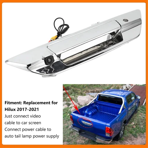 Asistente de respaldo Cámara de respaldo en color con manija para maletero de coche IP66 150‐170 ° Cámara de visión trasera inversa de ángulos amplios Cámara de marcha atrás