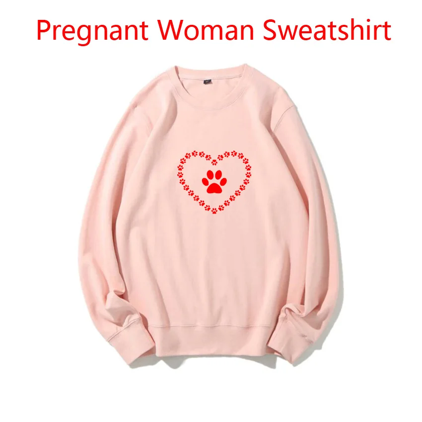 Paw Cat Dog LovePrint Pullover Maternity Woman Sweatshirt Backing Fashion Korean Version Pregnant Woman Sweaters Idea Cool DIY