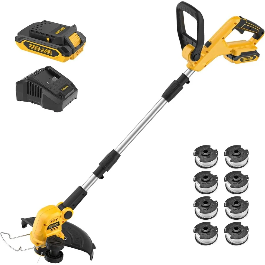

Cordless String Trimmer and Edger for Lawn Care with 12 Inch Cutting Width 20V Battery Operated Weed Wacker Ideal for Yard Main