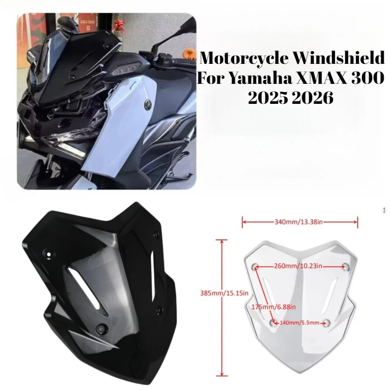 

Motorcycle Windshield Windscreen For Yamaha XMAX 300 Tech MAX 2025 2026 X-MAX XMAX300 Deflector Fairing Protect Screen