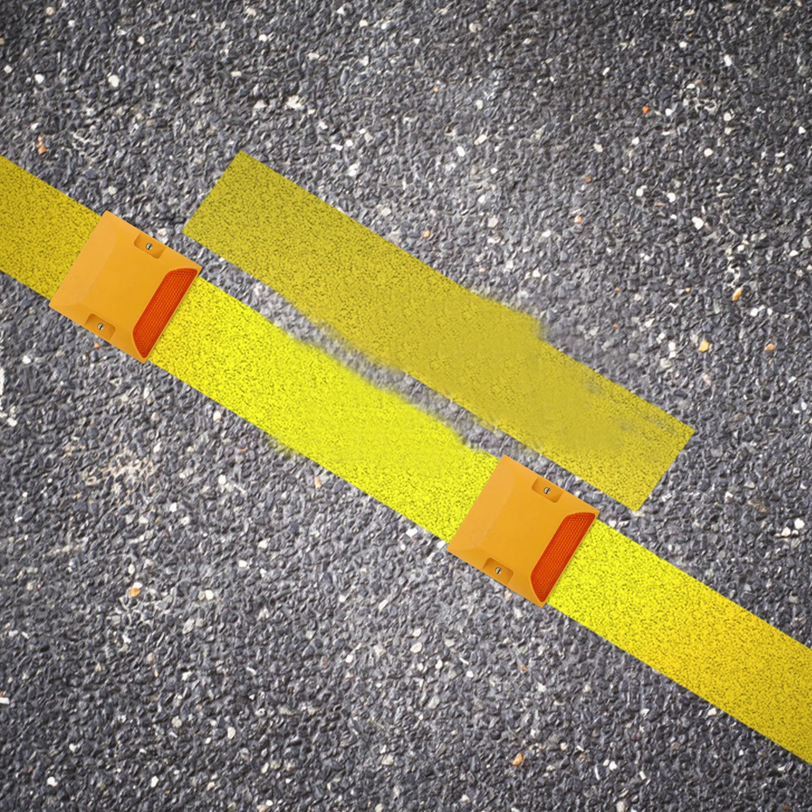 2Pcs Road Reflectors for Driveway Reflective Plastic Studs Raised Safety Markers Street Highway Traffic Management Equipment