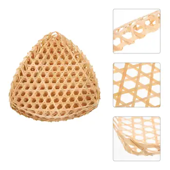 6 ks trojúhelníkových bambusových košíků, multifunkční úložný prostor na jídlo, svačiny, ovoce, domácí použití, tkaný lehký obal 8 nejlepší prodej trojúhelníkové úložné koše - №3