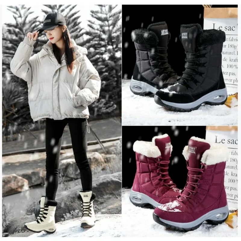 

Winter Women Boots Platform Shoes Keep Warm Thigh High Snow Boots Outdoor Ladies Slip on Comfortable Waterproof Fur Femme Boots