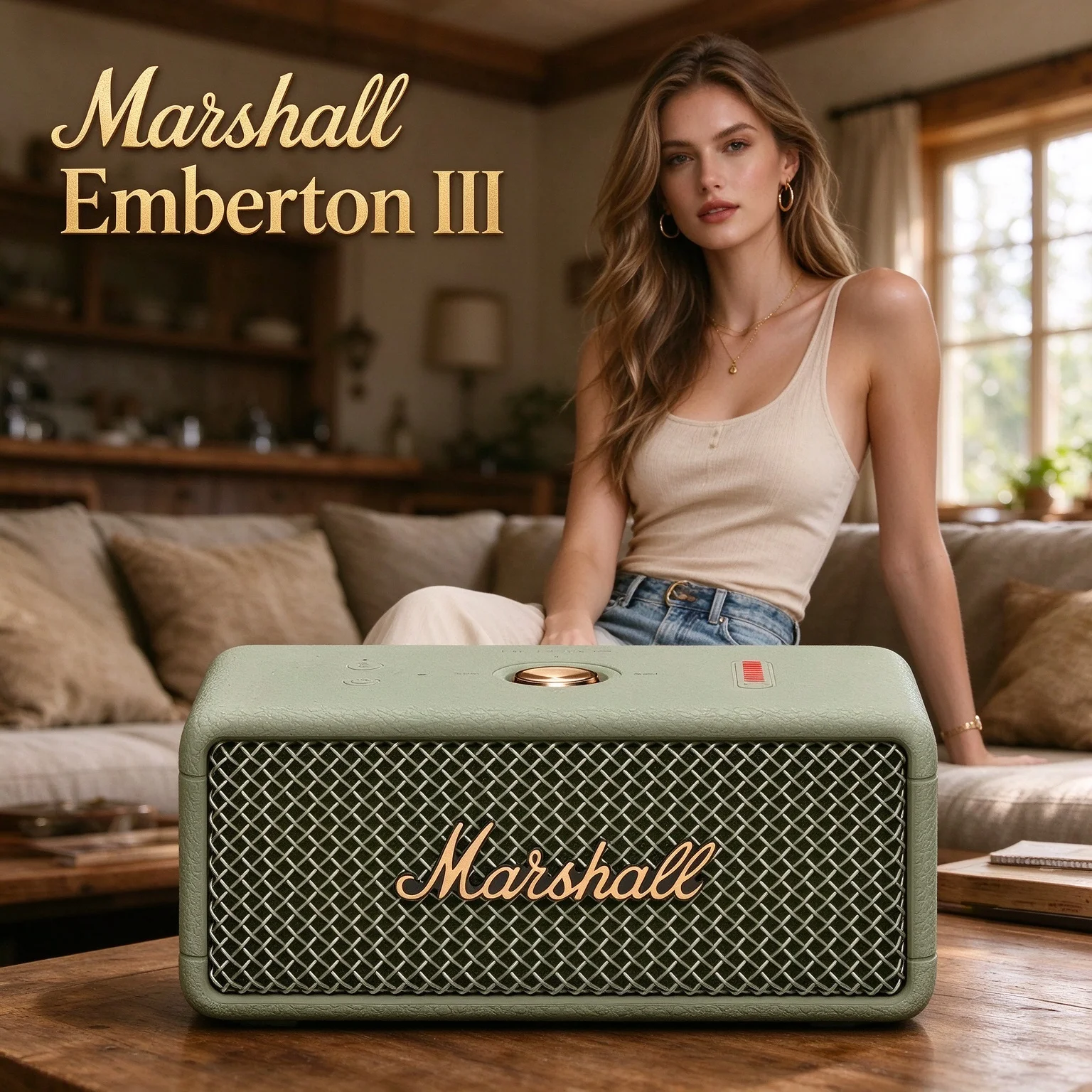 Marshall Emberton III Bluetooth Speaker, 360° True Stereophonic Sound, IP67 Waterproof, 32H Playtime, Built-in Hands-free Mic