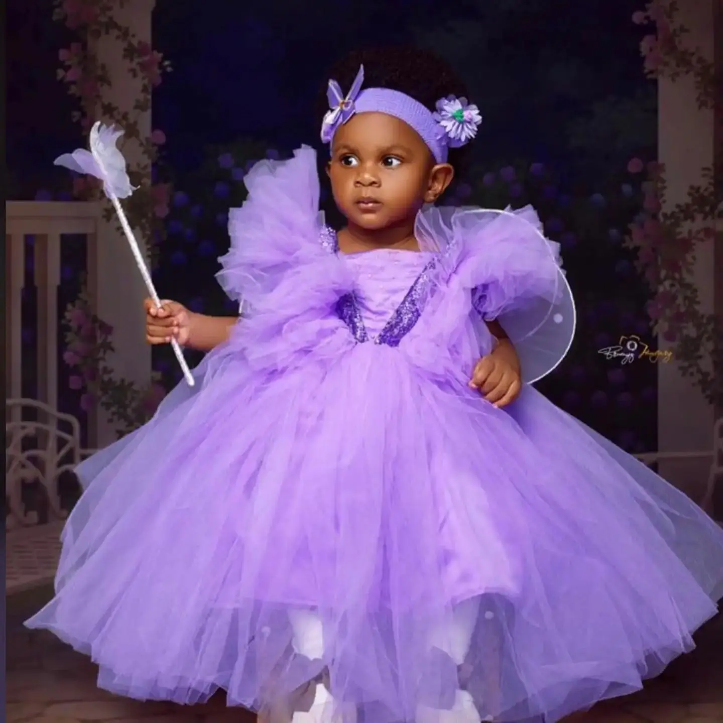 

Lavender Purple Girls Birthday Party Dresses Sequined Ruffles Princess Flower Girl Dresses Baby Kids Ball Gowns for Photo Shoot