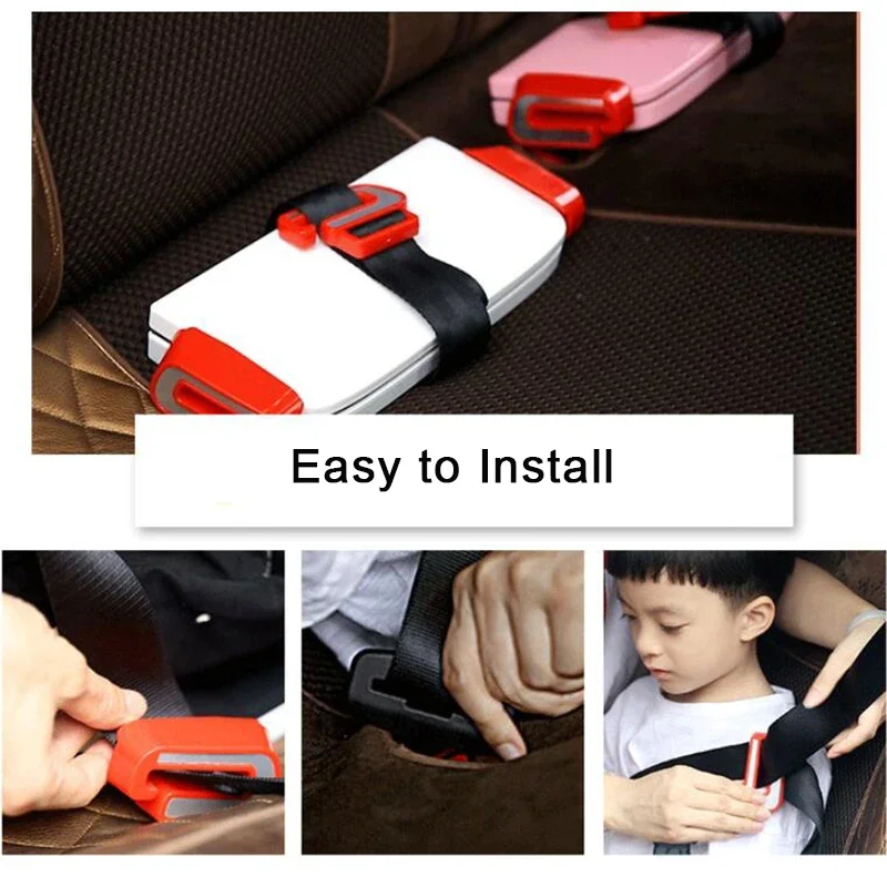 Foldable Child Safety Seat Increased Pad Portable Car Booster Seat Belt Converter Adjustable for 3-12yrs Kids