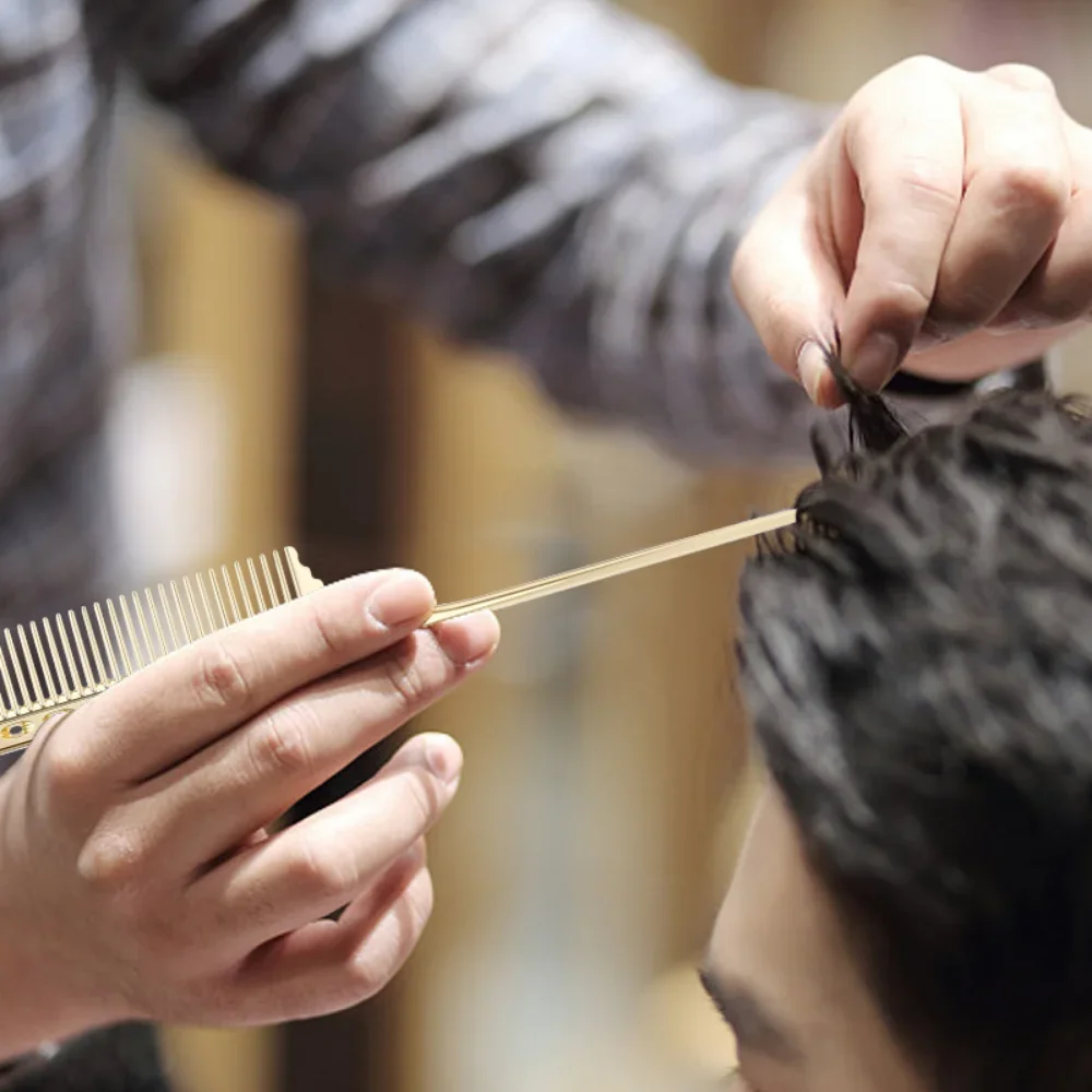 โลหะผมหวีหางหนู Hairdressing Combs ผมตัดตายผม Parting หยิกแปรงผมตัดผม Salon อุปกรณ์เสริม