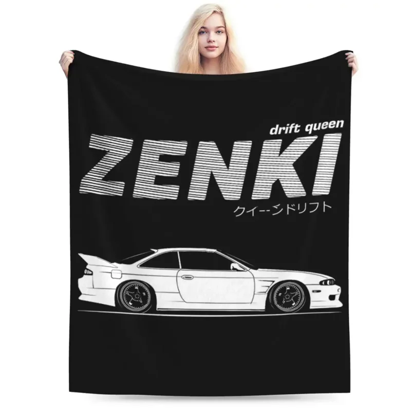 Nissan Silvia S14 Zenki Blanket Soft Warm Flannel Throw Blanket Cover for Bed Livingroom Picnic Travel Home Sofa