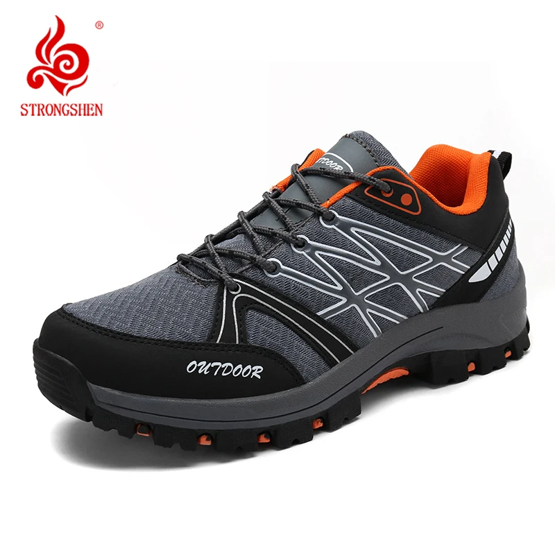 

STRONGSHEN Men Outdoor Hiking Shoes Tourist Trekking Sneakers Waterproof Anti-skid Mountain Climbing Trail Jogging Walking Shoes