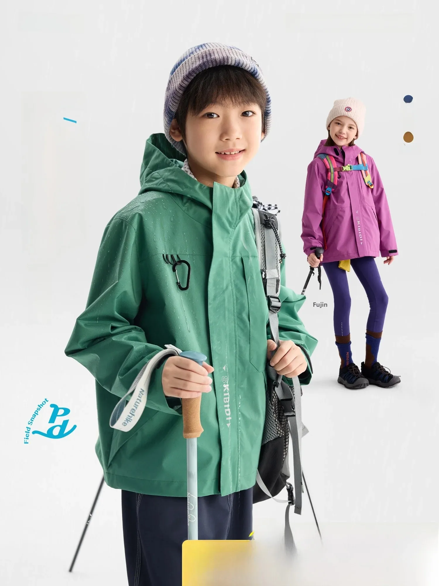 Outdoor Children's Jacket Purrfect Diary Gulu Diary Kids' Windproof Water-resistant Hooded Autumn Winter Unisex Jacket