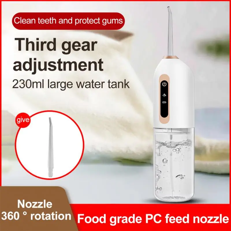 

Portable Oral Irrigator Water Flosser Water Jet Tools Pick Teeth Cleaner 3 Modes 230ML Water Tank Teeth Whitening Cleaner