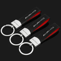 Suede Keychain Sport Key Ring Custom Gift With For Mercedes Benz AMG W204 W205 W203 W211 W212 W213 W201 W210 W124 W126 W140 W168