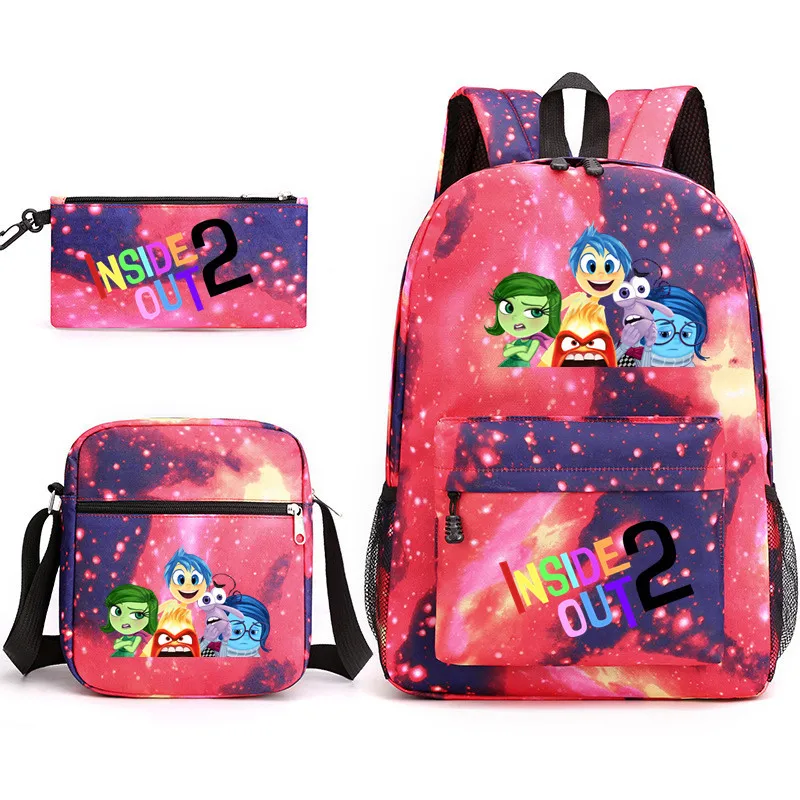 

3 шт. рюкзак Disney Inside Out с сумкой для обеда для женщин, студентов, подростков, школьные сумки, удобные дорожные наборы