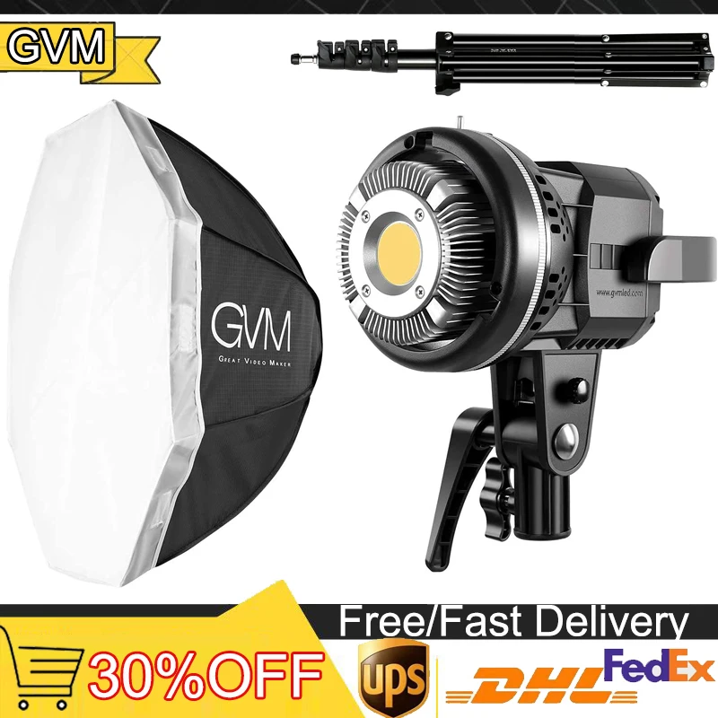 GVM P80S 80W Softbox Lighting Kit with APP Control Professional Studio Photography Lighting with Digital Display LED Video Light