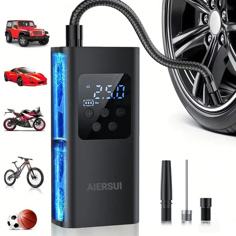 

150psi беспроводной/проводной портативный насос для накачивания шин автомобильный насос для накачивания шин с цифровым дисплеем электрический насос для накачивания мини-велосипедный воздушный насос