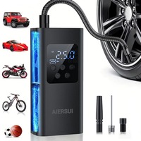 150psi Wireless/Wired Portable Tire Inflator Car Tire Inflator Pump With Digital Display Electric Inflator Mini Bicycle Air Pump