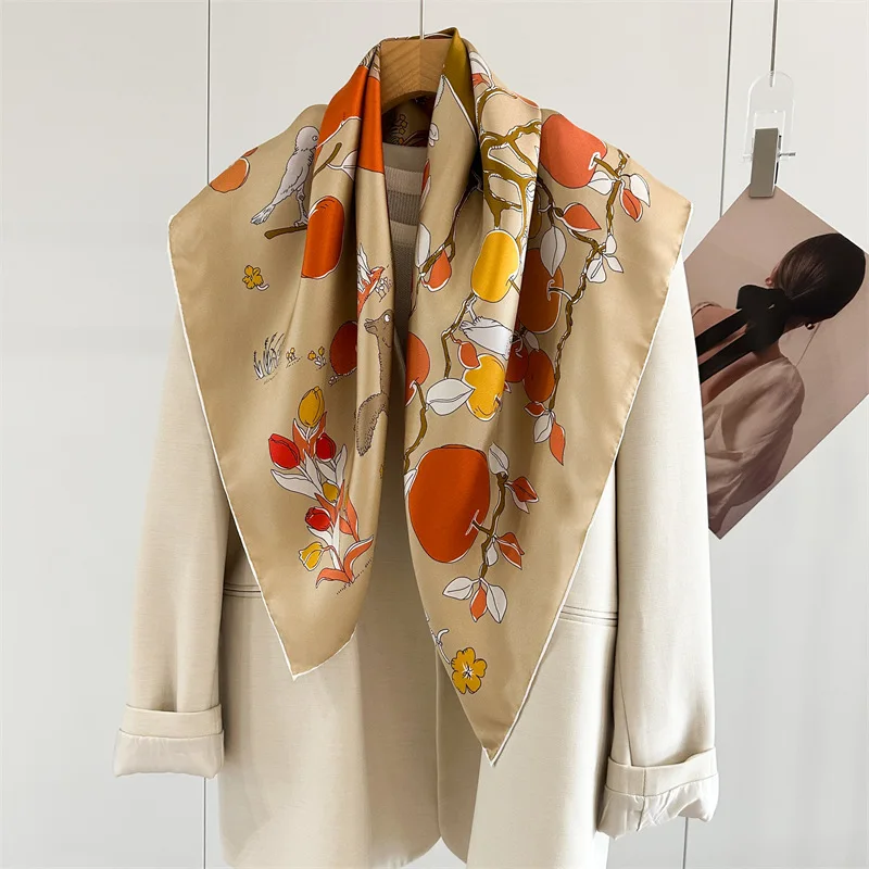 

Шелковый платок 90 см, роскошные квадратные банданы с подвернутыми краями, шали, аксессуары для сумок, украшения для волос, пояса, подарок для мамы