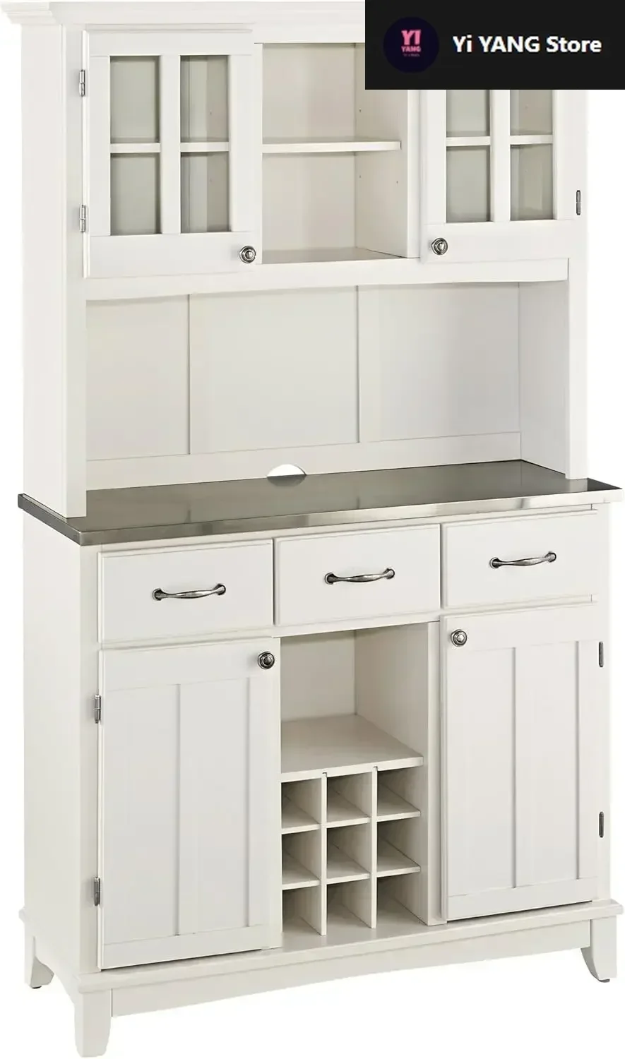 

sideboards-buffets-credenzas, Server with Hutch, Off White