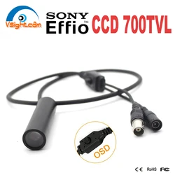 OSD Menu 700TVL CCD Camera 25mm Lens Mini Bullet Camera 960H Effio-E 4140+811/810 Outdoor Waterproof CCTV Security Camera