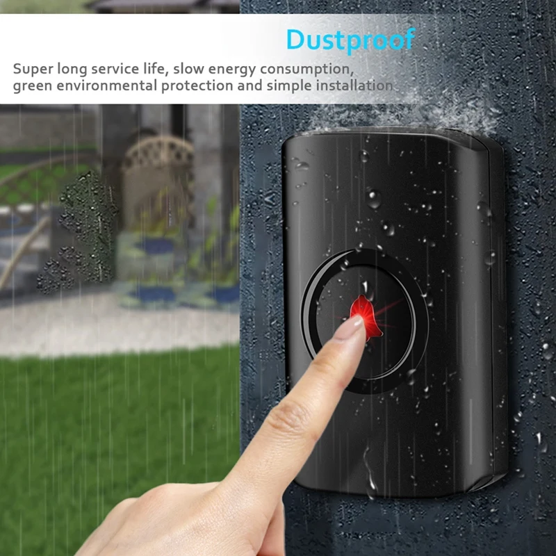 Wireless Doorbell Waterproof 300M Remote LED Flash Security Alarm Outdoor House Welcome Bell Smart Home Door Bell Chime