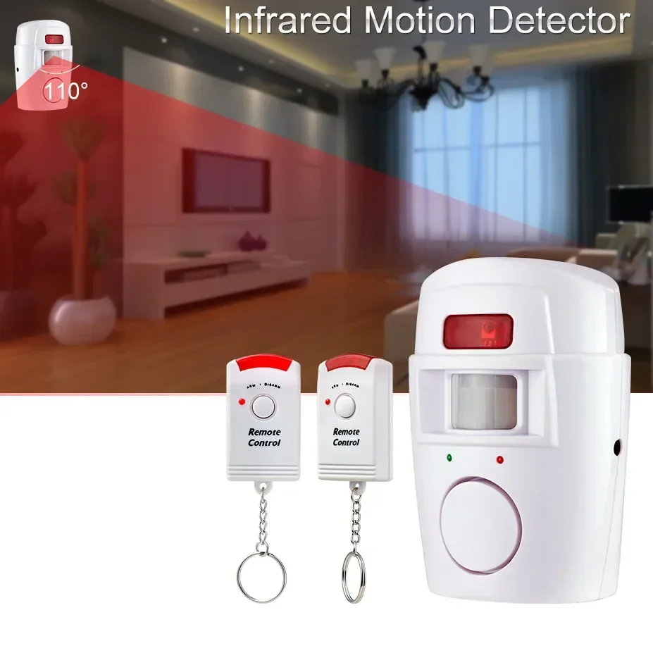 Wireless pir Bewegungs sensor Detektor Alarm für Haustür Fenster Garage Alarm Sicherheits system 105db laute Sirene mit 2 Kontrollen