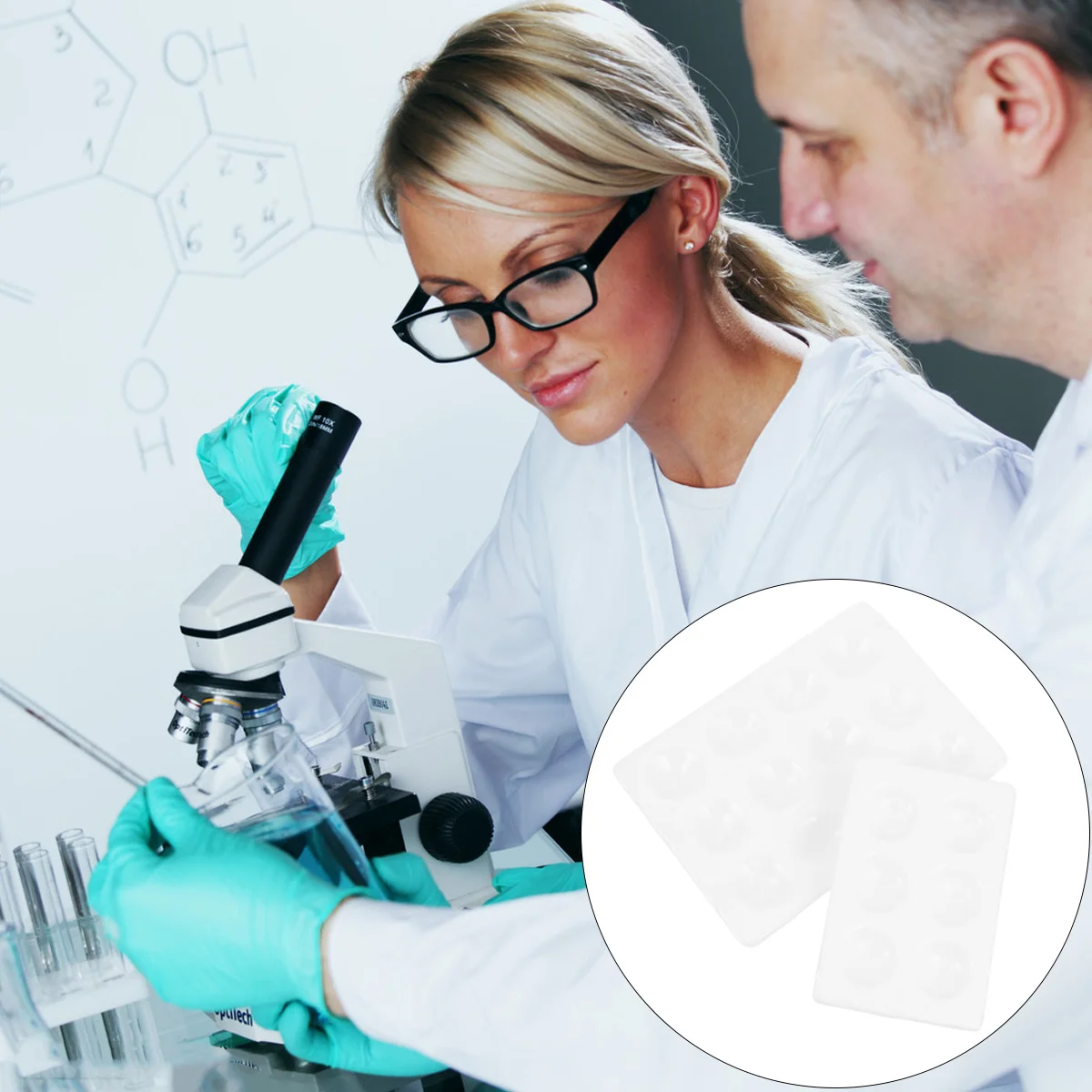 

4 Pcs Chemistry Experimental Plate Color Drip Ceramics Spot Reaction Porcelain Board