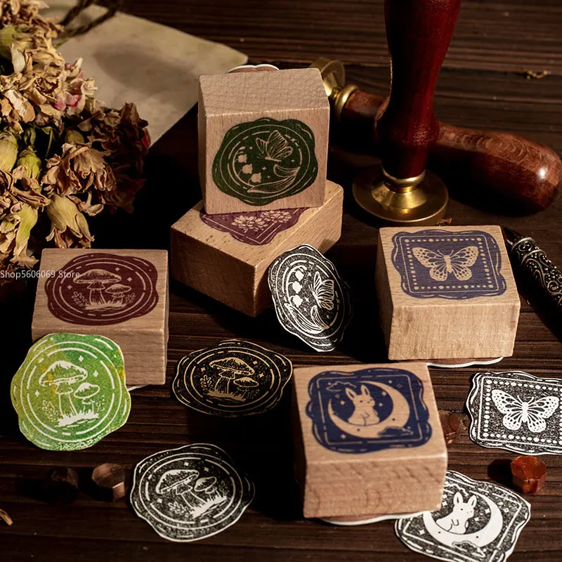 Student Handbook DIY Selos Decorativos Moriyuki Noite Carta Série Fogo Laca Envelope Imprime Papelaria Criativa Ornamentos