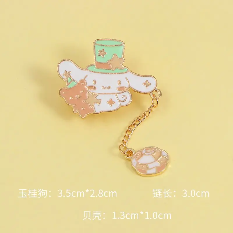 Jade Corgi Metal Chain Brooch, Perfect Gift for Anime Lovers and Students