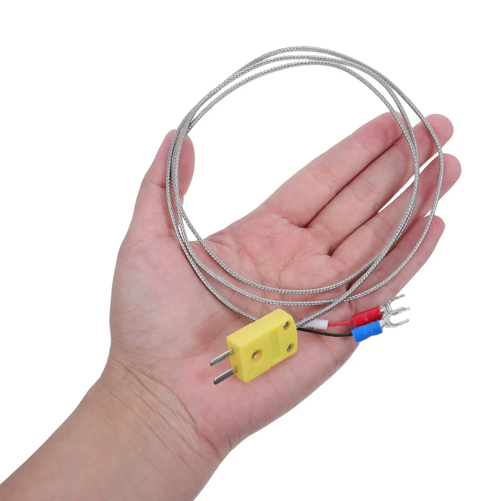 1Set K-Type Ceramic Kilns Furnace Thermocouple Probe Sensor Heat Resistant Core Industrial Temperature Sensor 3.3ft Wire