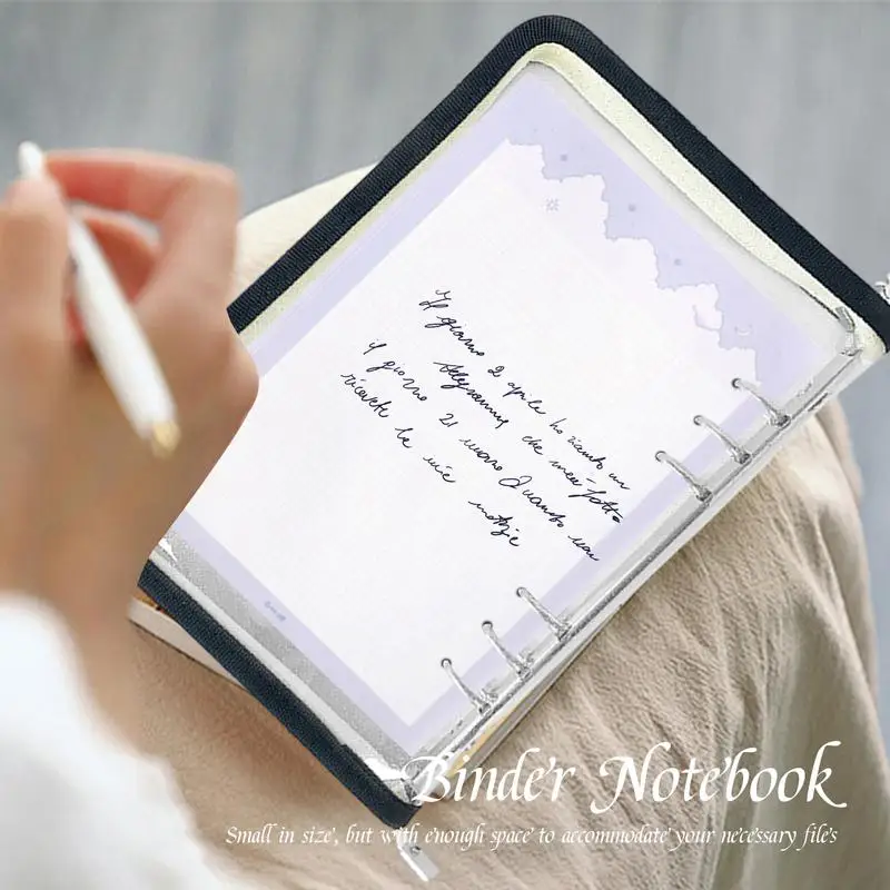 Clear Notebook Binder 6 Ring Transparent Refillable Notebook Shell Detachable A5 Or A6 Size Journal Organizer For School Travel
