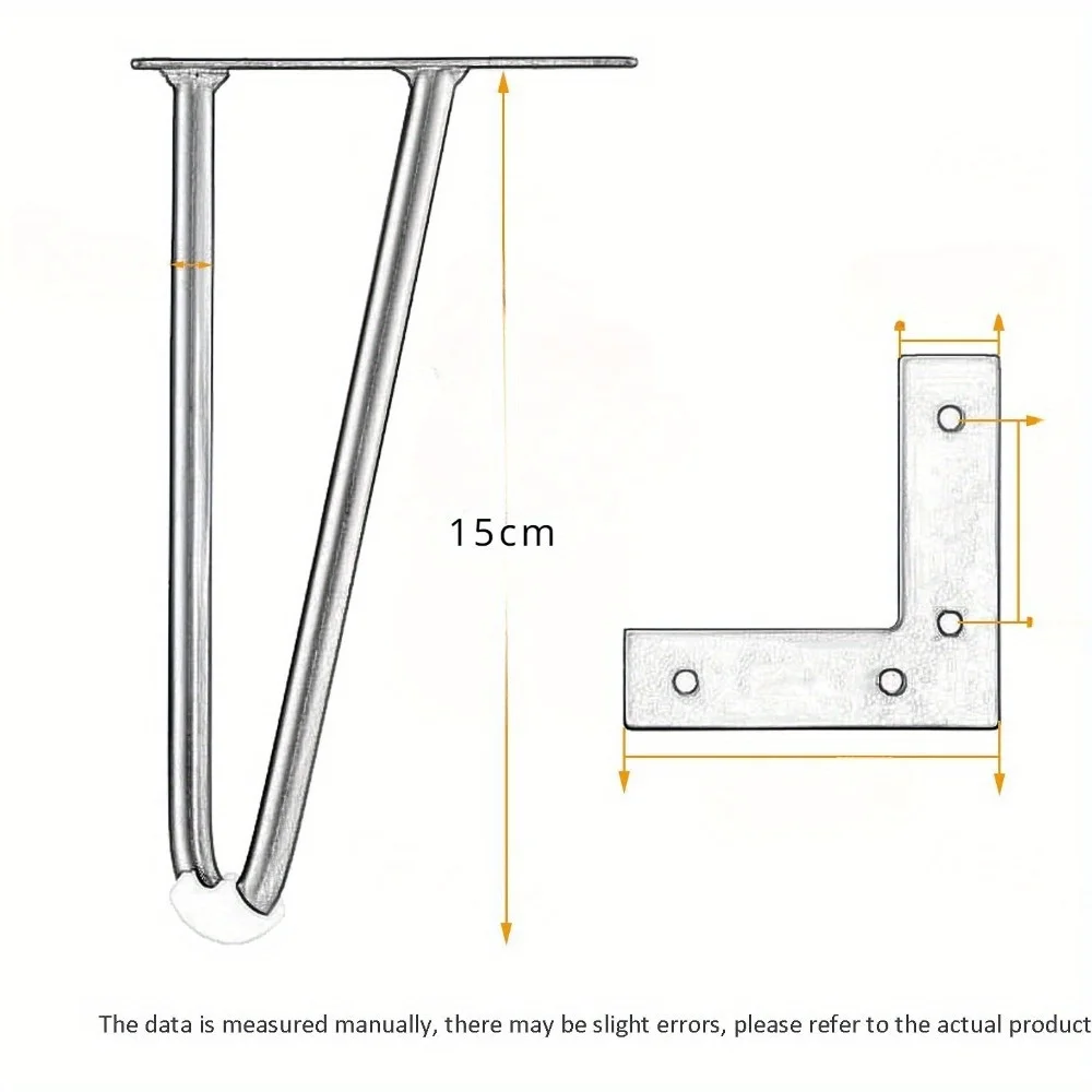 4 قطع أرجل خزانة معدنية، أرجل خزانة الحمام مع براغي، أرجل الأريكة غير القابلة للانزلاق، أرجل الأثاث #3