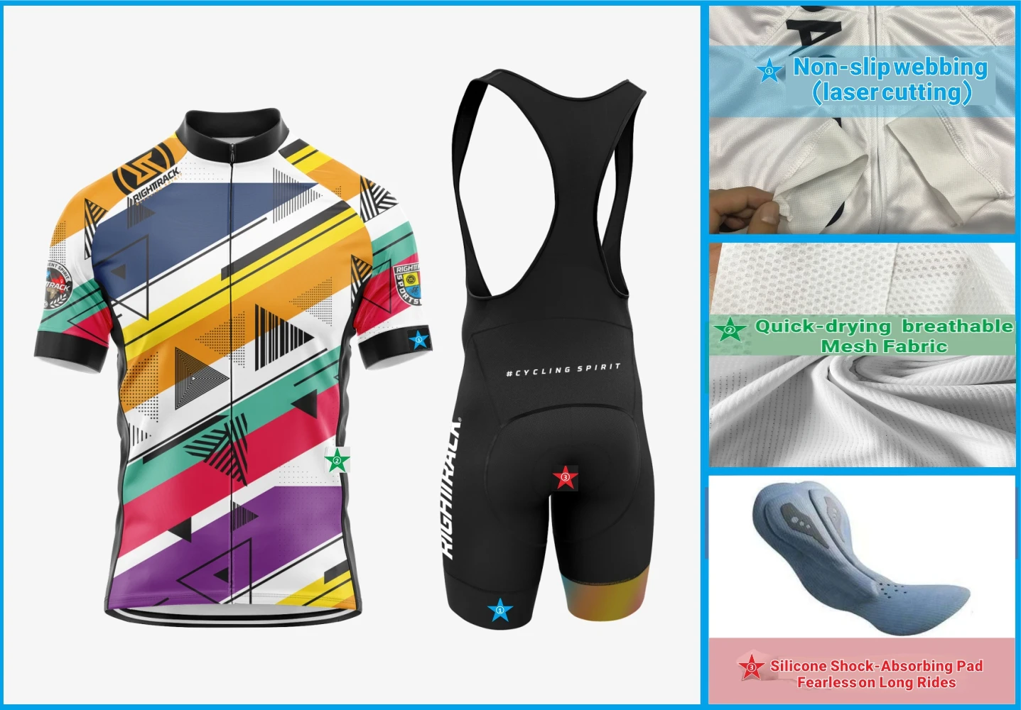 New Man\'s Cycling Jersey High Quality Summer Breathable Quick-Drying Mtb Jerseys Road Bike Pro Long-Distance Cycle Clothes