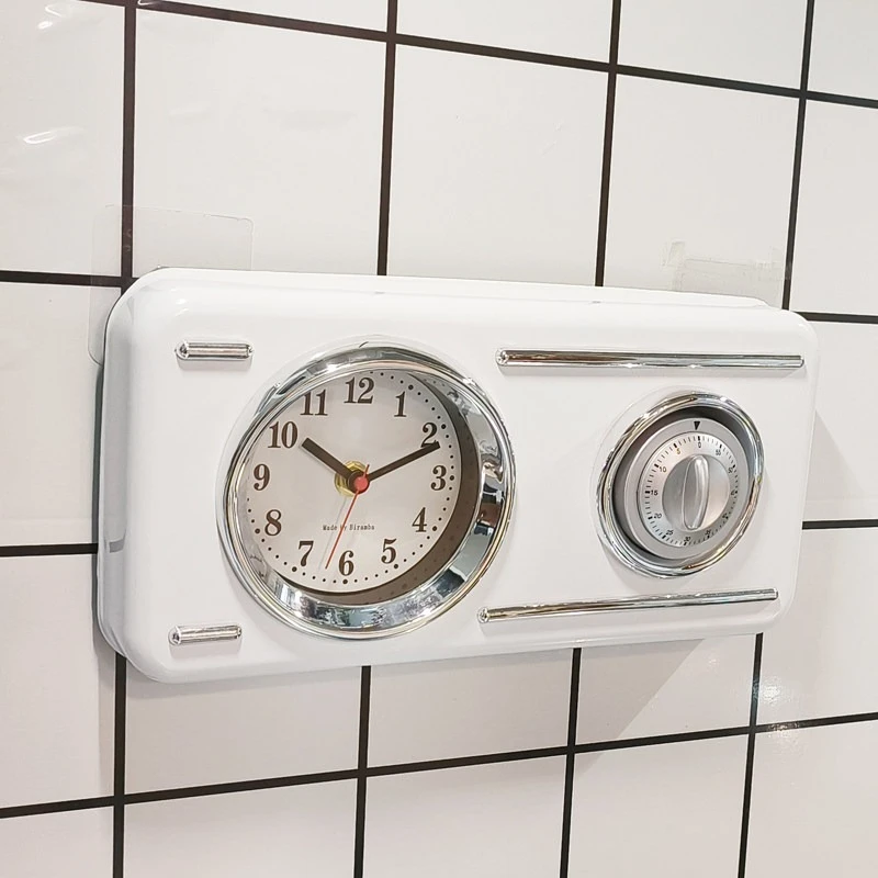 Cream Style Metal Case Silent Table Clock Desktop Decor for Home Living Room Countdown Timer Ideal for Kitchen Cooking Reminder