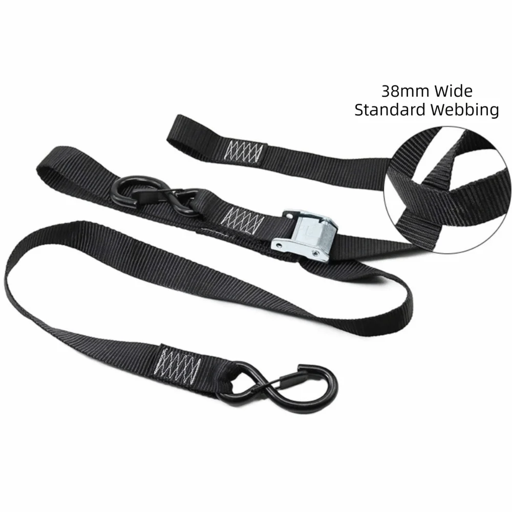 Lock S Hook Tie Down Strap Universal Ratchet Long Belt Cargo Lashing Belt Secure Heavy Duty Cam Buckle Strap Transportation