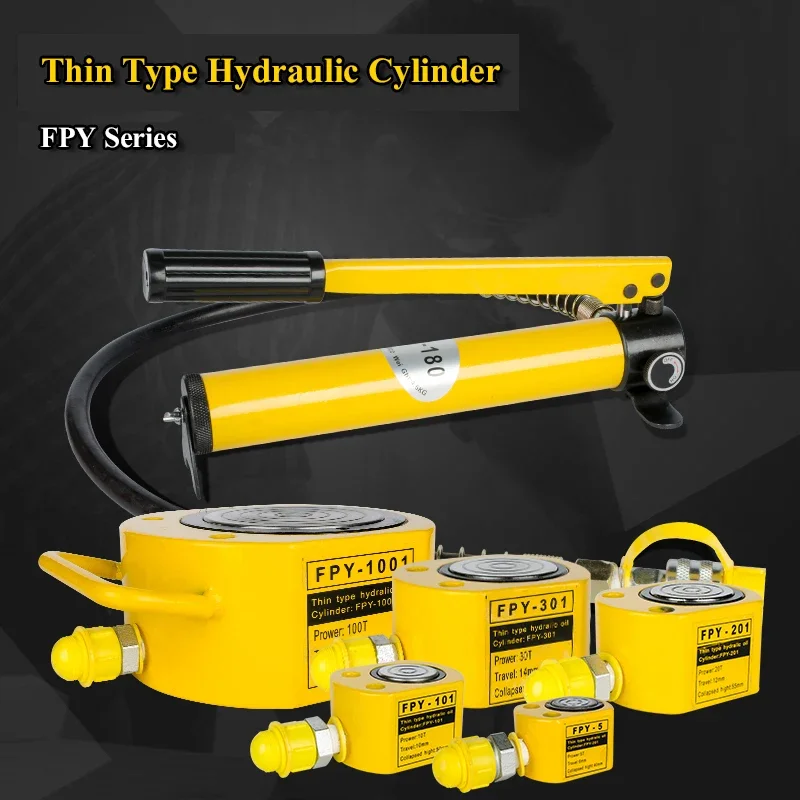 1Pcs Super Thin Type Hydraulic Cylinder FPY-501 Hydraulic Lifting Jack Work Travel of  16mm Output 50 Tons