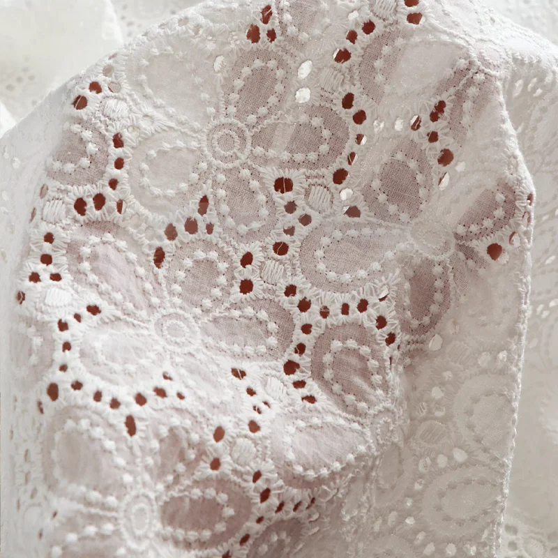 Cotton Polyester Openwork Embroidery Fabric Skirts Shirts Wedding Dresses Headscarves Curtains Fabrics Accessories