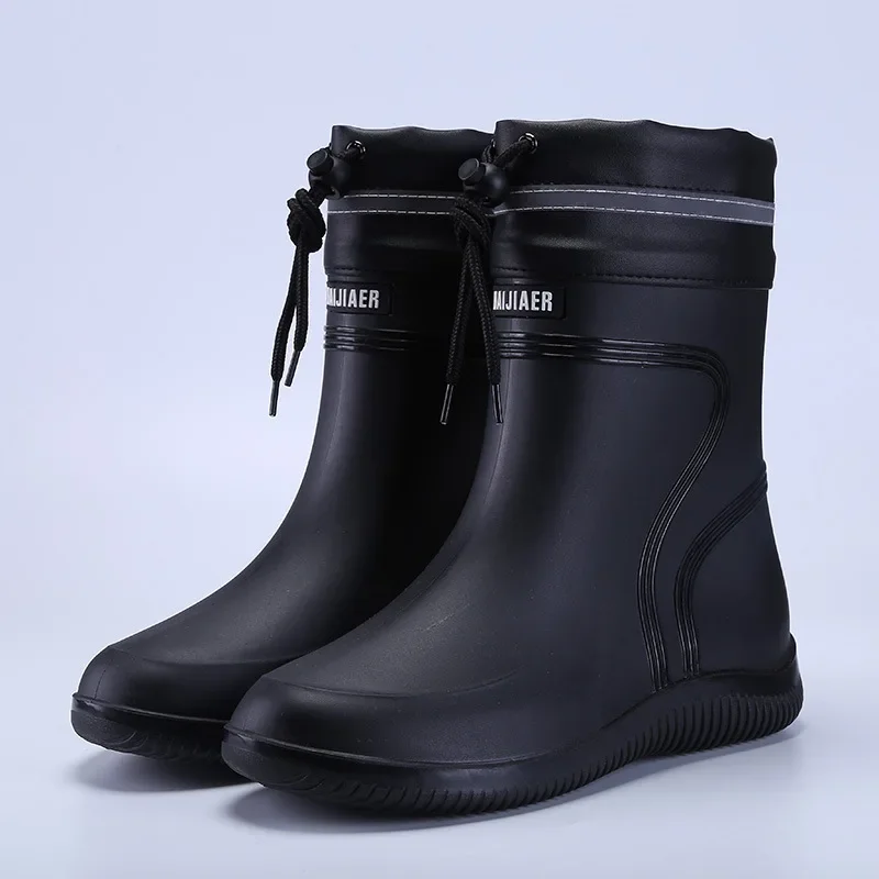 2024 Men's Rain Boots Fashion Non-slip Men's Water Shoes Comfortable Wear-resistant Couple Rain Boots New Резиновые Сапоги