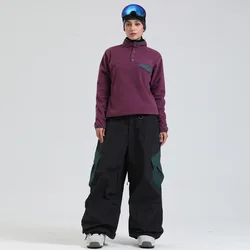 Gsou Snow 2025 New Women And Men's Loose Skiing Pants Outdoor Waterproof Windproof Snowboard Trousers American-style Cargo Pants